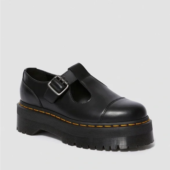 NWT DR MARTENS Bethan Polished Smooth Leather Platform Shoes! - Picture 5 of 10